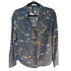 2/$30 ZARA Srpl Collection Large Long Sleeve Viscose Shirt  Botanical & Animal